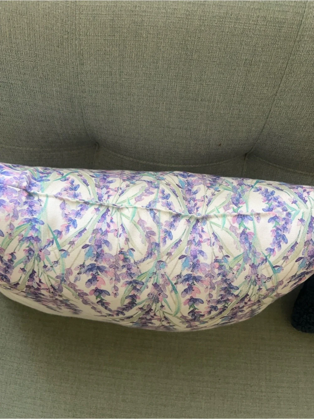 Lavender Decorative Lumbar Pillow - White 18” x 10”
